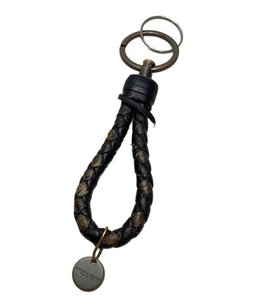 BOTTEGA VENETA（ボッテガベネタ）BOTTEGA VENETA (ボッテガベネタ) イントレチャートキーホルダー ブラックの古着・服飾アイテム