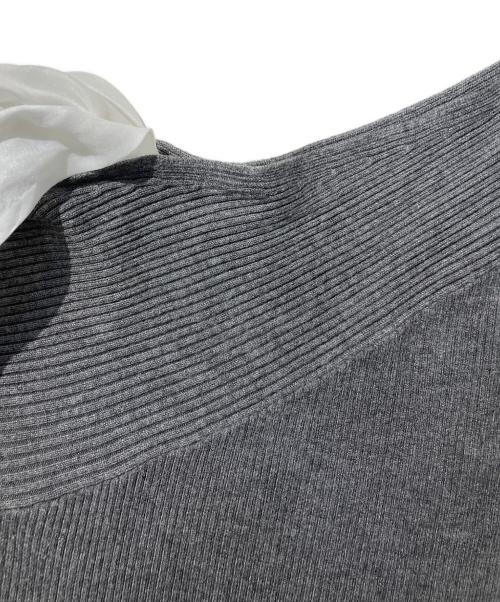 Snidel（スナイデル）Snidel (スナイデル) ショルダーリボンアシメニットワンピ グレー サイズ:FREEの古着・服飾アイテム