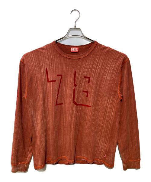 DIESEL（ディーゼル）DIESEL (ディーゼル) ロングカットソー レッド サイズ:Lの古着・服飾アイテム