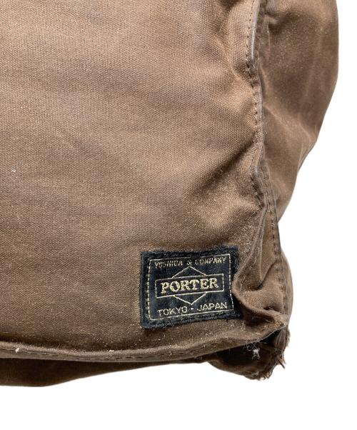 PORTER（ポーター）PORTER (ポーター) ワックスコットンハンドバッグ ブラウンの古着・服飾アイテム