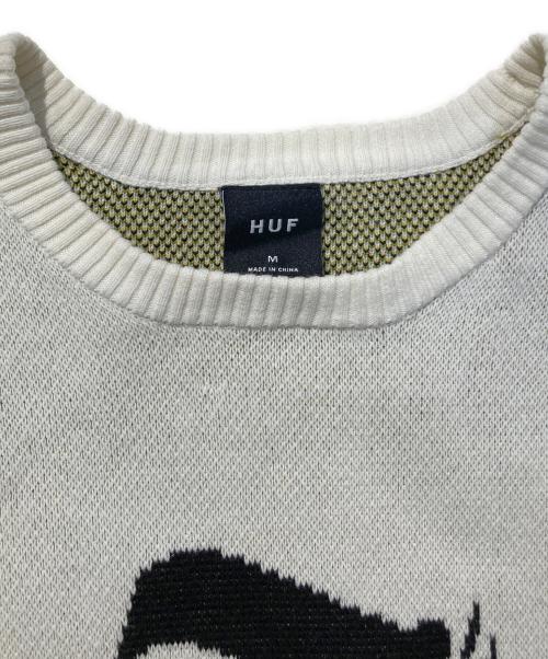 HUF（ハフ）HUF (ハフ) SONG INTARSIA SWEATER ホワイト サイズ:Ⅿの古着・服飾アイテム