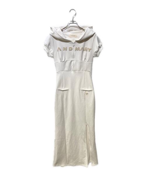 ANDMARY（アンドマリー）ANDMARY (アンドマリー) Mary logo hoodie dress ホワイト サイズ:FREEの古着・服飾アイテム