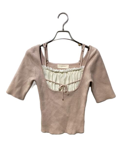 ANDMARY（アンドマリー）ANDMARY (アンドマリー) Mew frill tops ピンク サイズ:FREEの古着・服飾アイテム