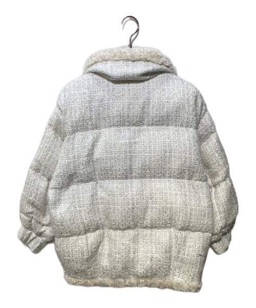 Snidel（スナイデル）Snidel (スナイデル) ツイードダウンジャケット ホワイト サイズ:FREEの古着・服飾アイテム