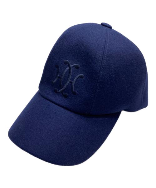 HERMES（エルメス）HERMES (エルメス) カシミヤベースボールキャップ ネイビー サイズ:56の古着・服飾アイテム