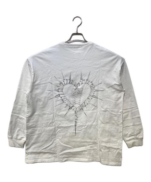 darich（ダーリッチ）Darich (ダーリッチ) ハートモチーフロングTシャツ ホワイト サイズ:FREEの古着・服飾アイテム