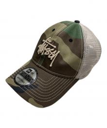 stussy×New Era（ステューシー×ニューエラ）の古着「カモ柄キャップ」｜グリーン