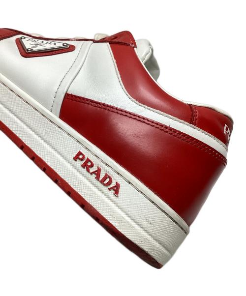 PRADA（プラダ）PRADA (プラダ) ダウンタウンレザースニーカー レッド サイズ:6の古着・服飾アイテム