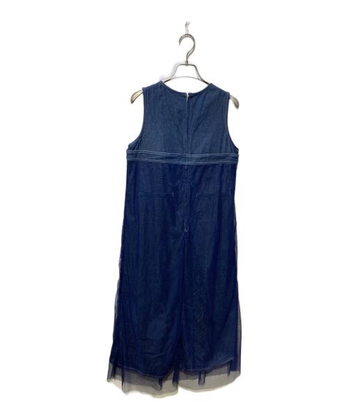 pqran（クラン）pqran (クラン) デザインチュールワンピース インディゴ サイズ:38の古着・服飾アイテム