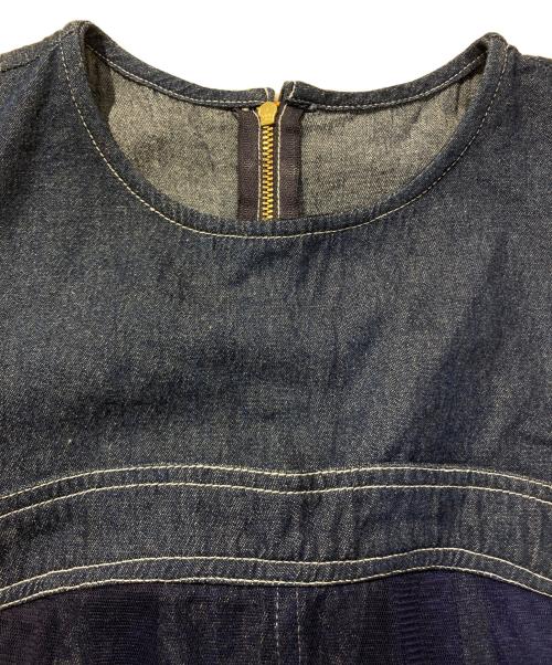 pqran（クラン）pqran (クラン) デザインチュールワンピース インディゴ サイズ:38の古着・服飾アイテム