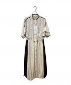 MARECHAL TERREマルシャルテル）の古着「パイピングシャツワンピース」｜ホワイト×ブラック