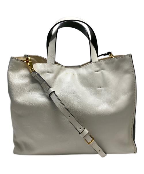 MARNI（マルニ）MARNI (マルニ) MUSEO SOFT 2WAYバッグ グリーン×ホワイトの古着・服飾アイテム