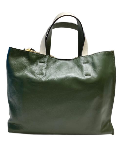 MARNI（マルニ）MARNI (マルニ) MUSEO SOFT 2WAYバッグ グリーン×ホワイトの古着・服飾アイテム