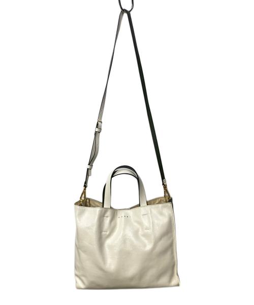 MARNI（マルニ）MARNI (マルニ) MUSEO SOFT 2WAYバッグ グリーン×ホワイトの古着・服飾アイテム