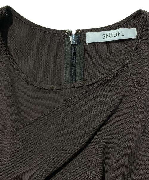 Snidel（スナイデル）Snidel (スナイデル) ワンショルジャガードドッキングドレス ブラウン サイズ:Sの古着・服飾アイテム