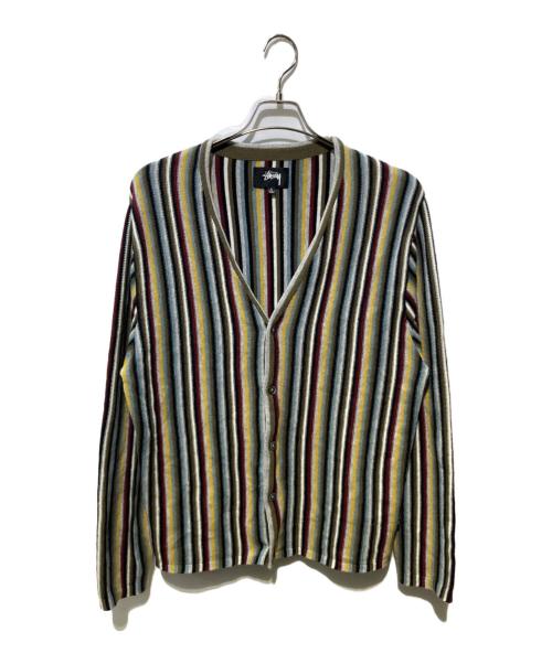 stussy（ステューシー）stussy (ステューシー) Stripe Pattern Cardigan マルチカラー サイズ:Lの古着・服飾アイテム