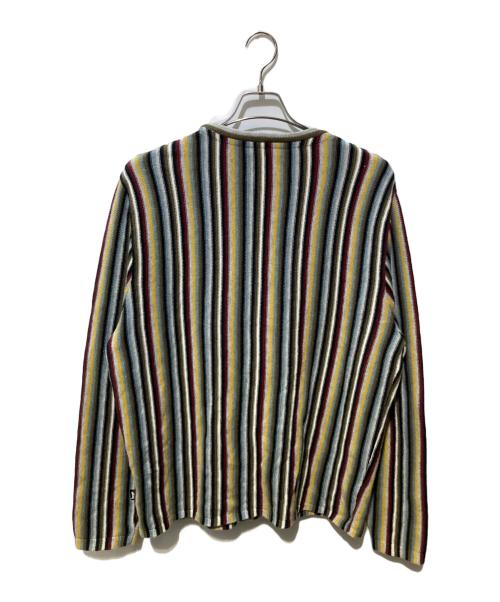 stussy（ステューシー）stussy (ステューシー) Stripe Pattern Cardigan マルチカラー サイズ:Lの古着・服飾アイテム
