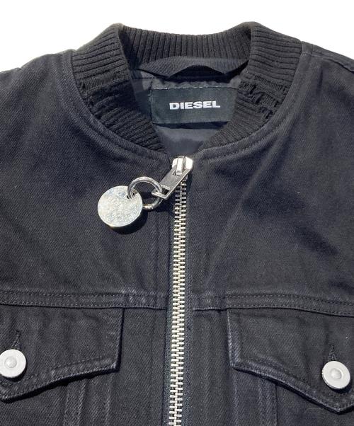 DIESEL（ディーゼル）DIESEL (ディーゼル) デニム切替MA-1ジャケット ブラック サイズ:Sの古着・服飾アイテム