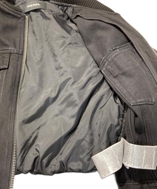 DIESEL（ディーゼル）DIESEL (ディーゼル) デニム切替MA-1ジャケット ブラック サイズ:Sの古着・服飾アイテム