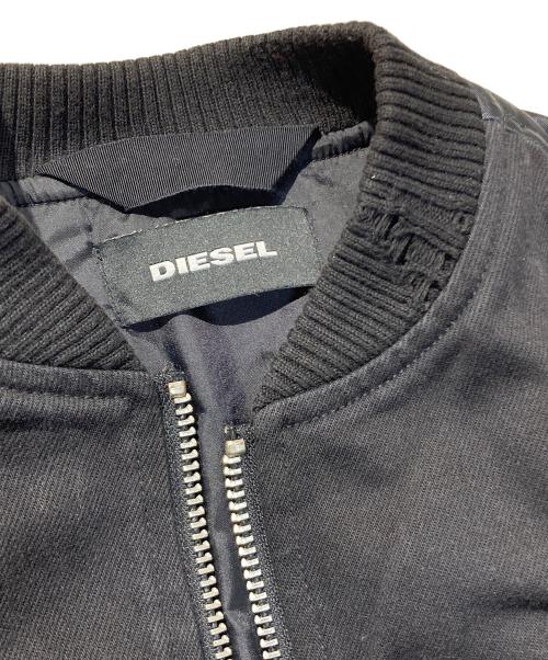DIESEL（ディーゼル）DIESEL (ディーゼル) デニム切替MA-1ジャケット ブラック サイズ:Sの古着・服飾アイテム