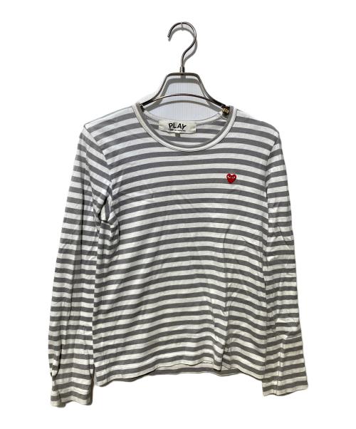 PLAY COMME des GARCONS（プレイコムデギャルソン）PLAY COMME des GARCONS (プレイコムデギャルソン) ボーダーカットソー グレー サイズ:Sの古着・服飾アイテム