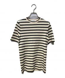 JIL SANDER+（ジルサンダープラス）の古着「Horizontal stripe crew neck Tee」｜アイボリー