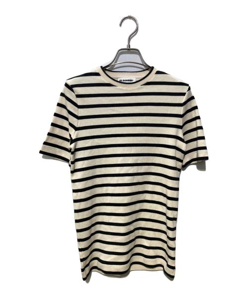 JIL SANDER+（ジルサンダープラス）JIL SANDER+ (ジルサンダープラス) Horizontal stripe crew neck Tee アイボリー サイズ:XSの古着・服飾アイテム