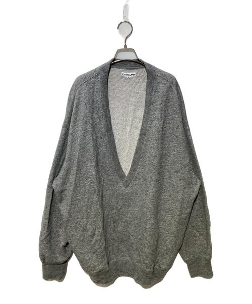 CAHLUMN（カウラム）CAHLUMN (カウラム) Merino Wool＋Cotton Loop Back V-neck Sweatshirt グレー サイズ:XXLの古着・服飾アイテム