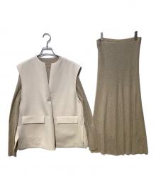 Mila Owen（ミラオーウェン）の古着「ベストコーディネートニットスカートSET」｜ベージュ