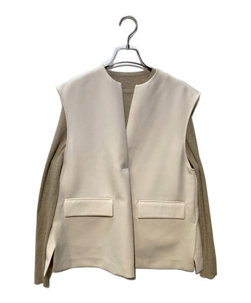 Mila Owen（ミラオーウェン）Mila Owen (ミラオーウェン) ベストコーディネートニットスカートSET ベージュの古着・服飾アイテム