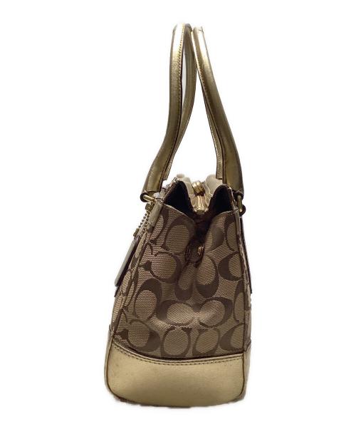 COACH（コーチ）COACH (コーチ) シグネチャーハンドバッグ イエローの古着・服飾アイテム