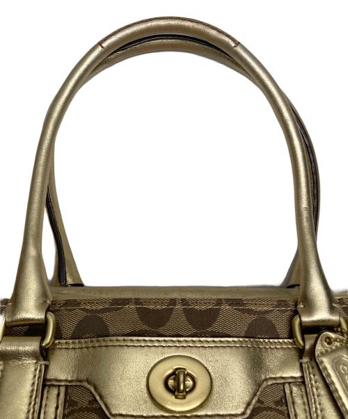 COACH（コーチ）COACH (コーチ) シグネチャーハンドバッグ イエローの古着・服飾アイテム
