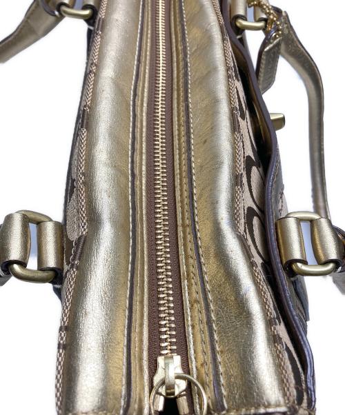 COACH（コーチ）COACH (コーチ) シグネチャーハンドバッグ イエローの古着・服飾アイテム