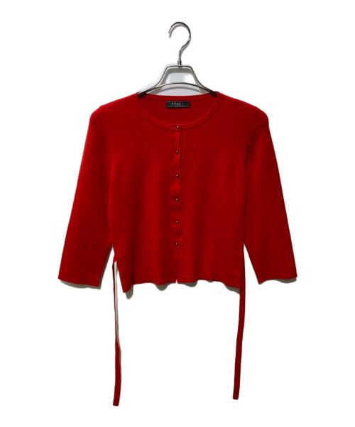 FOXEY（フォクシー）FOXEY (フォクシー) シルバーベリーグカーディガン レッド サイズ:SIZE 42の古着・服飾アイテム