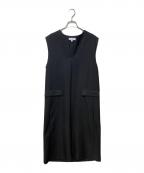 BEAUTY&YOUTHビューティーアンドユース）の古着「ツイードライク キーネックジャンパースカート」｜ブラック