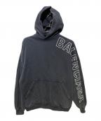 BALENCIAGAバレンシアガ）の古着「ロゴ刺繍オーバーサイズパーカー」｜ブラック