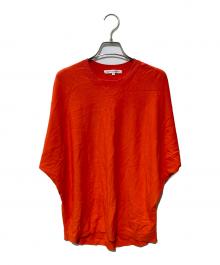 23区（ニジュウサンク）の古着「レーヨンポリエステルストレッチ ドルマン ニット」｜オレンジ