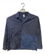 KIMMYキミ―）の古着「切替ナイロンシャツ」｜ネイビー