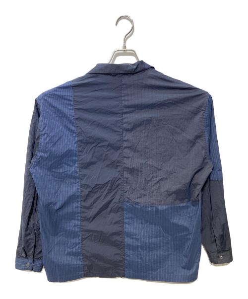 KIMMY（キミ―）KIMMY (キミ―) 切替ナイロンシャツ ネイビー サイズ:Ⅿの古着・服飾アイテム