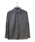 Calvin Kleinカルバンクライン）の古着「アブストラクトストライプシャツ」｜ブラック