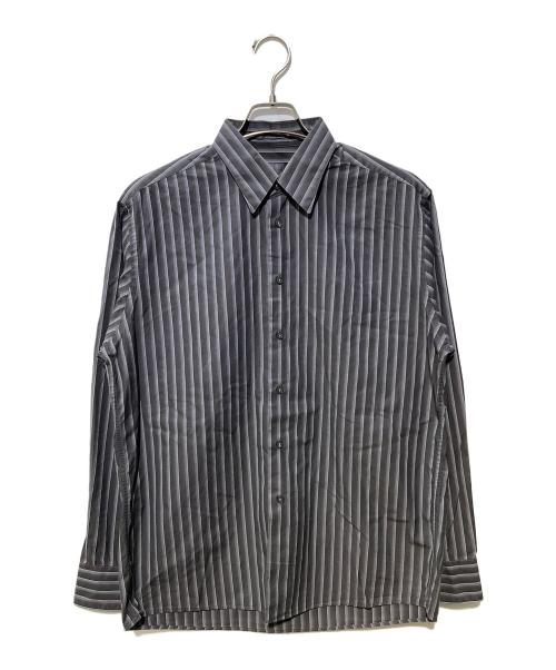 Calvin Klein（カルバンクライン）Calvin Klein (カルバンクライン) アブストラクトストライプシャツ ブラック サイズ:Lの古着・服飾アイテム
