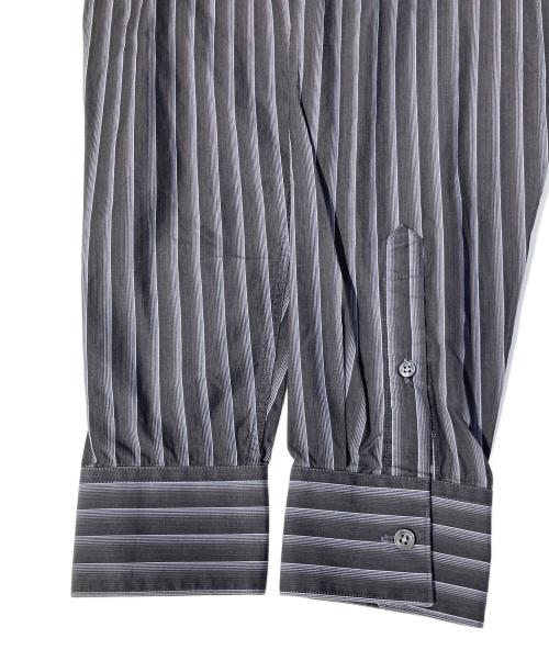 Calvin Klein（カルバンクライン）Calvin Klein (カルバンクライン) アブストラクトストライプシャツ ブラック サイズ:Lの古着・服飾アイテム