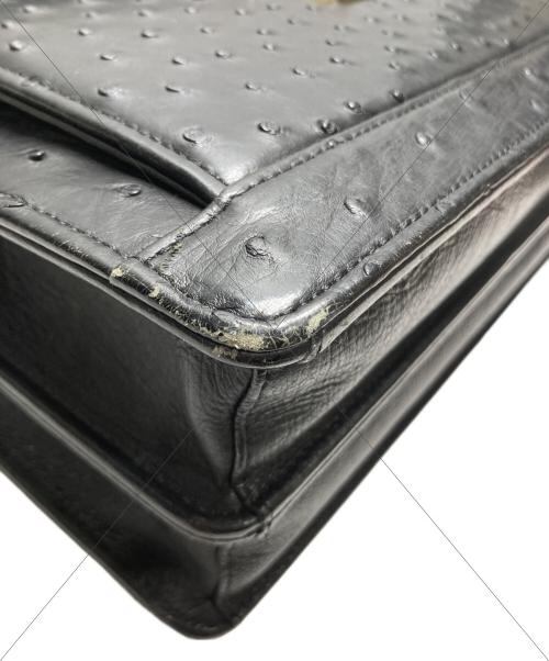 USED（ユーズド）USED (ユーズド) オーストリッチダイヤル式ハンドバッグ ブラックの古着・服飾アイテム