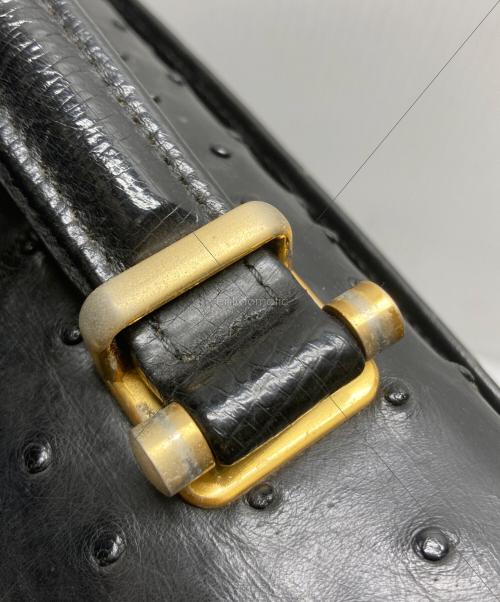 USED（ユーズド）USED (ユーズド) オーストリッチダイヤル式ハンドバッグ ブラックの古着・服飾アイテム