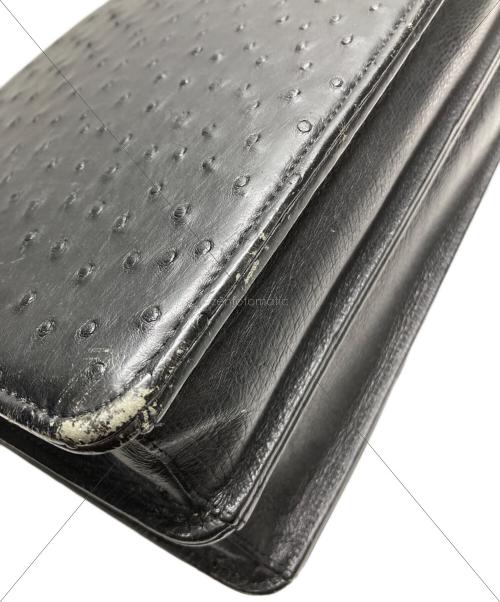 USED（ユーズド）USED (ユーズド) オーストリッチダイヤル式ハンドバッグ ブラックの古着・服飾アイテム