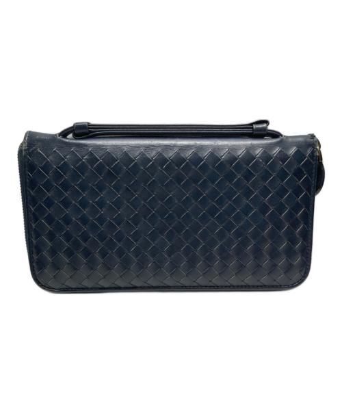 BOTTEGA VENETA（ボッテガベネタ）BOTTEGA VENETA (ボッテガベネタ) イントレチャートロングウォレット ネイビーの古着・服飾アイテム