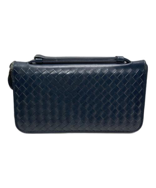 BOTTEGA VENETA（ボッテガベネタ）BOTTEGA VENETA (ボッテガベネタ) イントレチャートロングウォレット ネイビーの古着・服飾アイテム