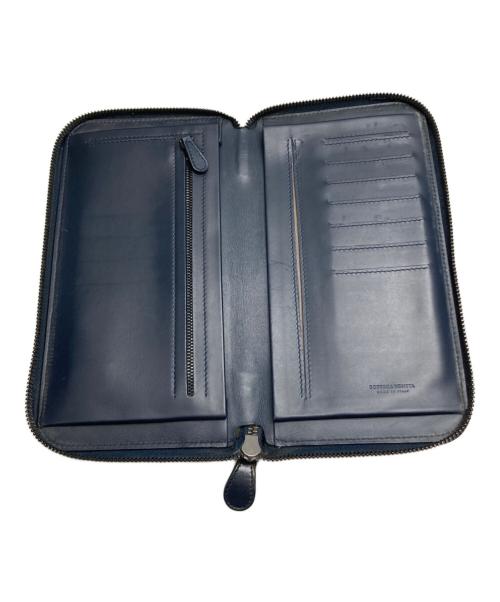 BOTTEGA VENETA（ボッテガベネタ）BOTTEGA VENETA (ボッテガベネタ) イントレチャートロングウォレット ネイビーの古着・服飾アイテム
