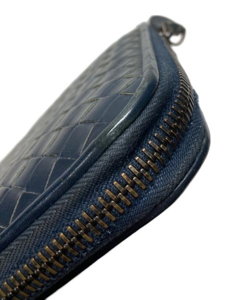BOTTEGA VENETA（ボッテガベネタ）BOTTEGA VENETA (ボッテガベネタ) イントレチャートロングウォレット ネイビーの古着・服飾アイテム