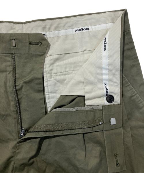 :colon（コロン）:colon (コロン) ストレッチチノ オリーブ サイズ:SIZE4の古着・服飾アイテム
